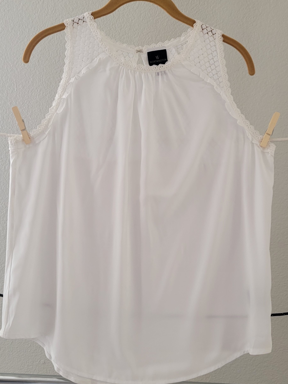 Worthington White Crochet Yoke Camisole